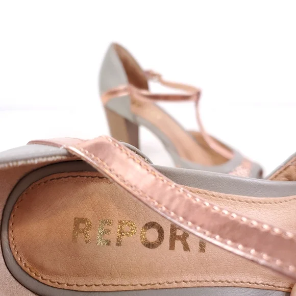 Report Meg Grey and Rose Gold Block Heels - Picture 5 of 7